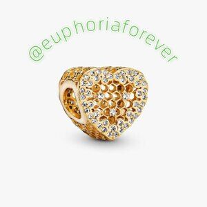 Pandora Heart Honeycomb Lace Charm